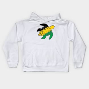 Sea Turtle Jamaica Flag Plastic Free Save The Sea Colorful Turtles Kids Hoodie